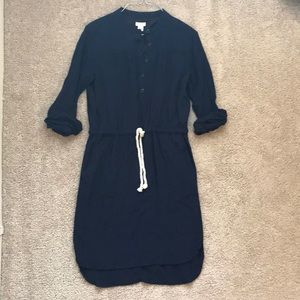 J. Crew Navy Drawstring XS Tunic Dress
